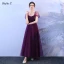 Wedding Party Dresses Bridesmaid Dresses Grape Crossed Straps Backless Bow Ankle Length Tulle Wedding Bridesmaid Fall Spring Summer Modest / Simple A-Line / Princess 2018