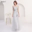 Abordable Gris Robe Demoiselle D'honneur 2018 Princesse En Dentelle Noeud Dos Nu Longueur Cheville Robe Pour Mariage