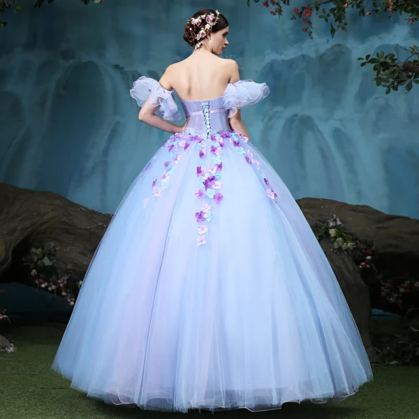 Vintage Quinceañera Lavendel Ballkjoler 2018 Ballkjole Appliques Rhinestone Kjæreste Ryggløse Uten Ermer Lange Formelle Kjoler