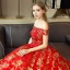 Luxe Rouge Robe De Mariée Princesse 2018 En Dentelle Paillettes De l'épaule Sans Manches Dos Nu Royal Train Mariage