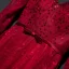 Chic / Belle Rouge Robe De Ceremonie Robe De Soirée 2017 Dentelle Paillettes Noeud Dos Nu Longueur Cheville V-Cou 3/4 Manches Princesse
