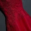 Chic / Belle Rouge Robe De Ceremonie Robe De Soirée 2017 En Dentelle Fleur Paillettes Perle Encolure Dégagée Manches Courtes Princesse