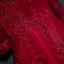 Chic / Beautiful Red Formal Dresses Evening Dresses  2017 Lace Flower Sequins Off-The-Shoulder 1/2 Sleeves Ankle Length A-Line / Princess