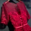 Chic / Beautiful Red Formal Dresses 2017 Lace Flower Strappy 1/2 Sleeves Ankle Length Empire Evening Dresses