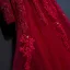 Chic / Belle Rouge Robe De Ceremonie 2017 Princesse Dentelle Fleur Perlage Cristal Encolure Dégagée Manches Longues Longue Robe De Soirée
