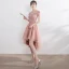 Lovely Graduation Dresses 2017 A-Line / Princess Lace Flower Strappy Scoop Neck Short Sleeve Backless Formal Dresses