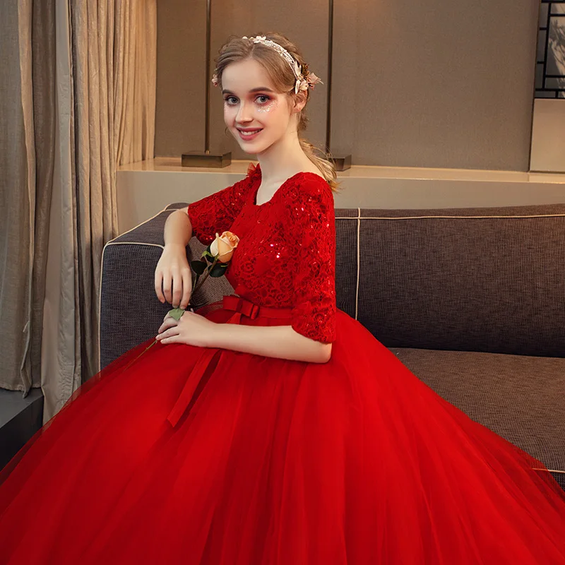 fitted lace wedding dress Polina Ivanova Atelier | Verona in Red Chantilly lace main image 1