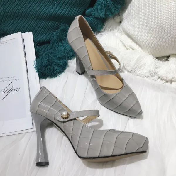 Fashion Sky Blue Prom Pumps 2021 Leather 10 cm Stiletto Heels Pointed Toe Pumps High Heels
