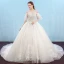Elegant Ivory Wedding Dresses 2018 Ball Gown Beading Sequins Crystal Lace Flower Scoop Neck Backless Sleeveless Cathedral Train Wedding