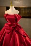 Elegant Burgundy Prom Dresses 2025 Ball Gown Off-The-Shoulder Bow Short Sleeve Backless Floor-Length / Long Formal Dresses