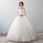 Amazing / Unique Formal Dresses 2017 Ball Gown Lace Flower Backless Off-The-Shoulder 1/2 Sleeves Floor-Length / Long Prom Dresses