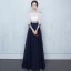 Elegant Formal Dresses 2017 A-Line / Princess Lace Flower Beading Sequins 3/4 Sleeve Scoop Neck Ankle Length Prom Dresses