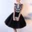 Sexy Noir Robe De Graduation 2017 Robe Boule En Dentelle Fleur Dos Nu Paillettes Faux Diamant Encolure Carrée Sans Manches Courte Robe De Ceremonie