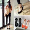 Chic / Beautiful Office Womens Sandals 2017 Leather High Heel Pumps Round Toe