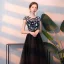 Elegant Black Prom Dresses 2018 A-Line / Princess Embroidered Scoop Neck Sleeveless Floor-Length / Long Formal Dresses