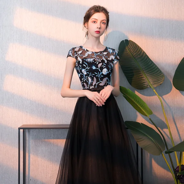 open lace back dress 2018 Off Shoulder Black Mermaid Long Evening Prom Dresses, 17456 –  SposaDresses