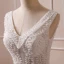 Elegant Ivory Wedding Dresses 2018 Ball Gown Beading Pearl Lace V-Neck Backless Sleeveless Floor-Length / Long Wedding