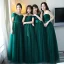 Simple Vert Foncé Robe Demoiselle D'honneur 2018 Princesse Noeud Sans Manches Dos Nu Longue Robe Pour Mariage