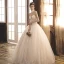 Élégant Champagne Robe De Mariée 2018 Robe Boule Perlage Perle Faux Diamant Paillettes Bustier Dos Nu Sans Manches Longue Mariage
