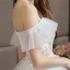 Elegant Ivory Wedding Dresses 2018 A-Line / Princess Lace Appliques Off-The-Shoulder Backless Sleeveless Cathedral Train Wedding