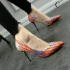 Chic / Beautiful Multi-Colors Pumps 2017 Office PU Braid Pointed Toe Stiletto Heels Pumps