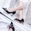 Charmant Schwarz Abend Pumps 2021 Leder Strass Schleife 8 cm Stilettos Spitzschuh Pumps Hochhackige