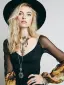 Bohemia Black Summer Casual Maxi Dresses 2018 A-Line / Princess Printing V-Neck Long Sleeve Ankle Length Womens Clothing