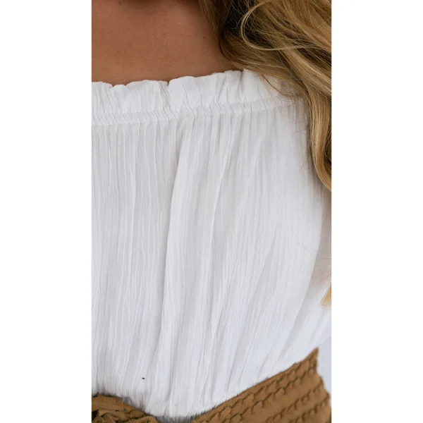 Böhmen Weiß Sommer Maxikleider A Linie 2018 Spitze Off Shoulder Lange Ärmel Wadenlang Damenbekleidung