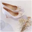 Elegante Ivory / Creme Abend Seide Satin Pumps 2021 Perle 8 cm Stilettos Spitzschuh Pumps Hochhackige
