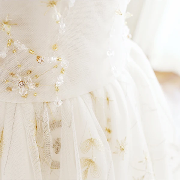 Elegant Ivory Wedding Dresses 2018 A-Line / Princess Beading Crystal Sequins Off-The-Shoulder Backless Short Sleeve Chapel Train Wedding
