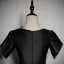 Chic / Beautiful Black Rhinestone Satin Prom Dresses 2023 A-Line / Princess V-Neck Short Sleeve Floor-Length / Long Prom Formal Dresses