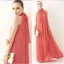 Elegant Summer Khaki Maxi Dresses 2018 Pleated High Neck Short Sleeve Floor-Length / Long Womens Clothing
