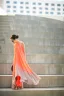 Chic / Beautiful Orange Summer Casual Maxi Dresses 2018 Pleated Scoop Neck Sleeveless Floor-Length / Long Womens Clothing