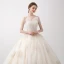 Élégant Champagne Robe De Mariée 2018 Robe Boule Perlage En Dentelle Fleur Paillettes Plissée Bretelles Spaghetti Dos Nu Sans Manches Chapel Train Mariage