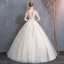 Modern / Fashion Champagne Wedding Dresses 2018 Ball Gown Beading Lace Flower Scoop Neck Backless Short Sleeve Floor-Length / Long Wedding