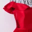 Chic / Beautiful Red Chinese style Evening Dresses  2017 A-Line / Princess Off-The-Shoulder Crossed Straps Short Sleeve Beading Sequins Floor-Length / Long Evening Party