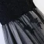 Chic / Beautiful Black Evening Dresses  2017 A-Line / Princess V-Neck Crossed Straps Tea-length Appliques Sleeveless Lace Tulle Evening Party