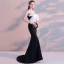 Sexy Schwarz Abendkleider 2018 Meerjungfrau Schleife Bandeau Rückenfreies Ärmellos Sweep / Pinsel Zug Festliche Kleider