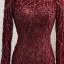 Unika Burgundy Aftonklänningar 2017 Trumpet / Sjöjungfru Beading Hög Hals Halterneck Långärmad Svep Tåg Afton