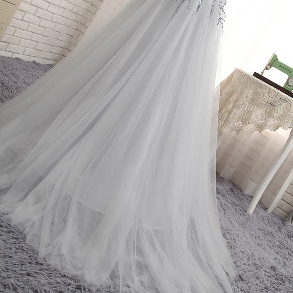 Chic / Beautiful Grey Evening Dresses  2017 A-Line / Princess Sequins Ruffle Sash V-Neck Sleeveless Floor-Length / Long Evening Party