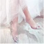 Transparent Sexy Silver Evening Party Rhinestone Womens Sandals 2021 Leather 10 cm Stiletto Heels Pointed Toe Sandals High Heels