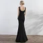 Chic / Beautiful Black Evening Dresses  2017 Trumpet / Mermaid Beading Scoop Neck Zipper Up Sleeveless Backless Floor-Length / Long Evening Party