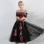 Chic / Beautiful Black Homecoming Graduation Dresses 2017 A-Line / Princess Appliques Off-The-Shoulder Sleeveless Zipper Up Short