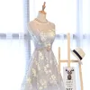 Chic / Beautiful Homecoming Graduation Dresses 2017 A-Line / Princess Square Neckline Zipper Up Sleeveless Short