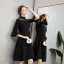Modest / Simple Black Homecoming Graduation Dresses 2018 A-Line / Princess High Neck Bell sleeves Knee-Length Formal Dresses