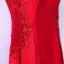 Sexy Red Evening Dresses  2017 Trumpet / Mermaid Lace Flower Crystal Sequins Zipper Up Off-The-Shoulder Spaghetti Straps Short Sleeve Ankle Length Evening Party