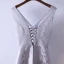Chic / Beautiful Silver Evening Dresses  2017 A-Line / Princess Lace Flower V-Neck Backless Sleeveless Ankle Length Evening Party