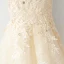 Chic / Beautiful Champagne Homecoming Graduation Dresses 2017 A-Line / Princess Lace Flower Backless Rhinestone V-Neck Sleeveless Short