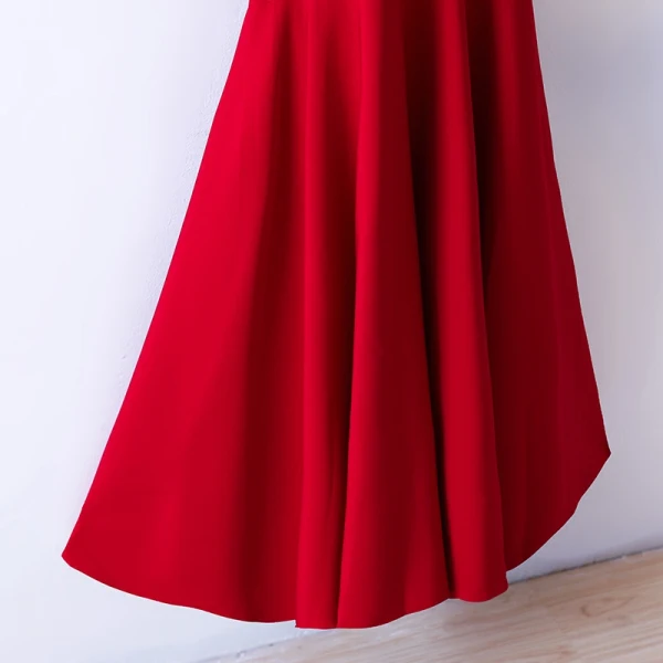 Chic / Belle Rouge Robe De Soirée 2017 Trompette / Sirène En Dentelle Fleur Perlage Paillettes V-Cou Dos Nu Manches Courtes Longueur Cheville Soirée