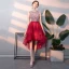 Chic / Belle Argenté Robe De Cocktail 2018 Princesse Perlage Paillettes Noeud Encolure Dégagée Sans Manches Asymétrique Robe De Ceremonie